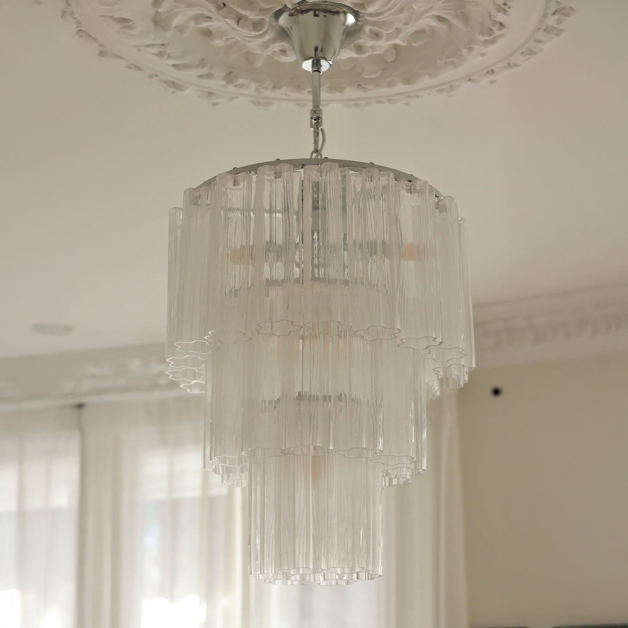 Fontaine Chandelier 3 Layer Chrome/Clear