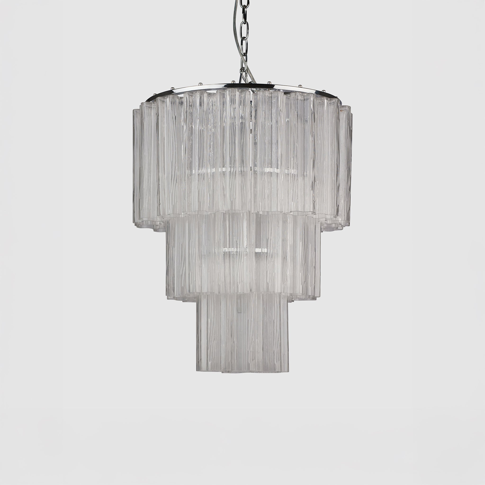 Fontaine Chandelier 3 Layer Chrome/Clear