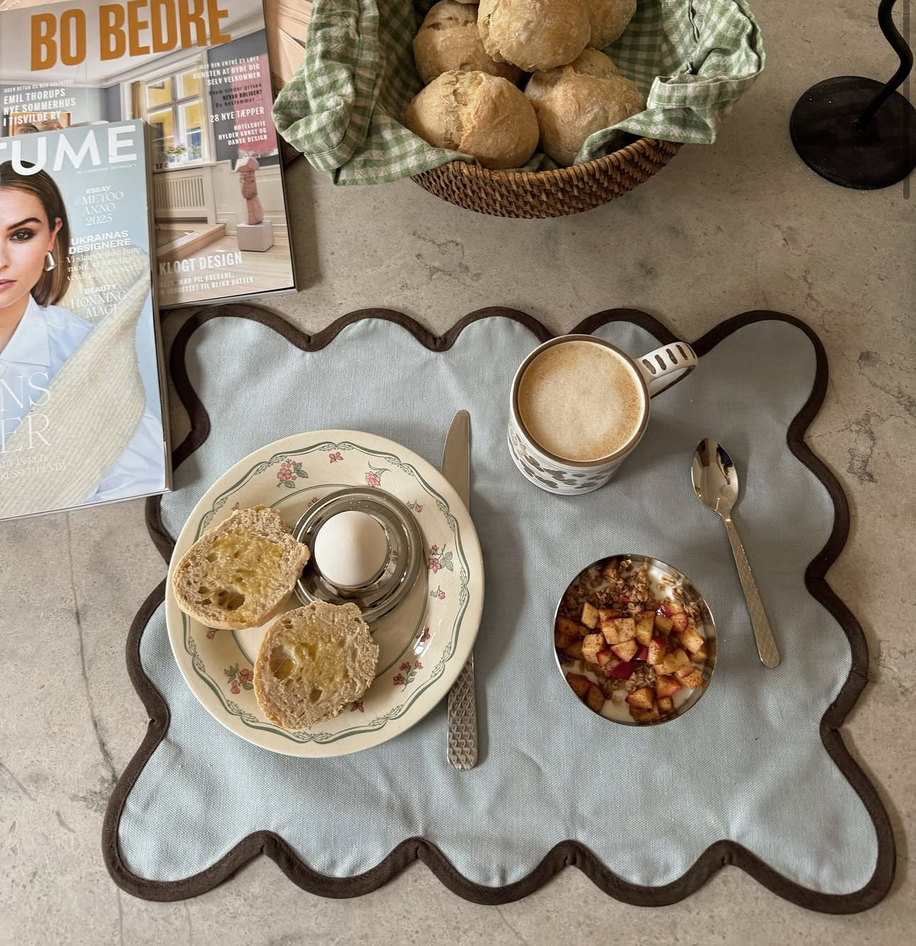 PRE-ORDER Poppy placemat Dusty Blue