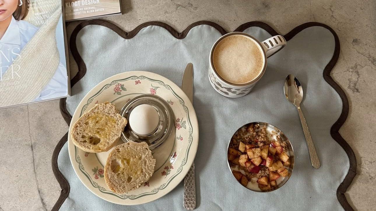 Poppy placemat Dusty Blue