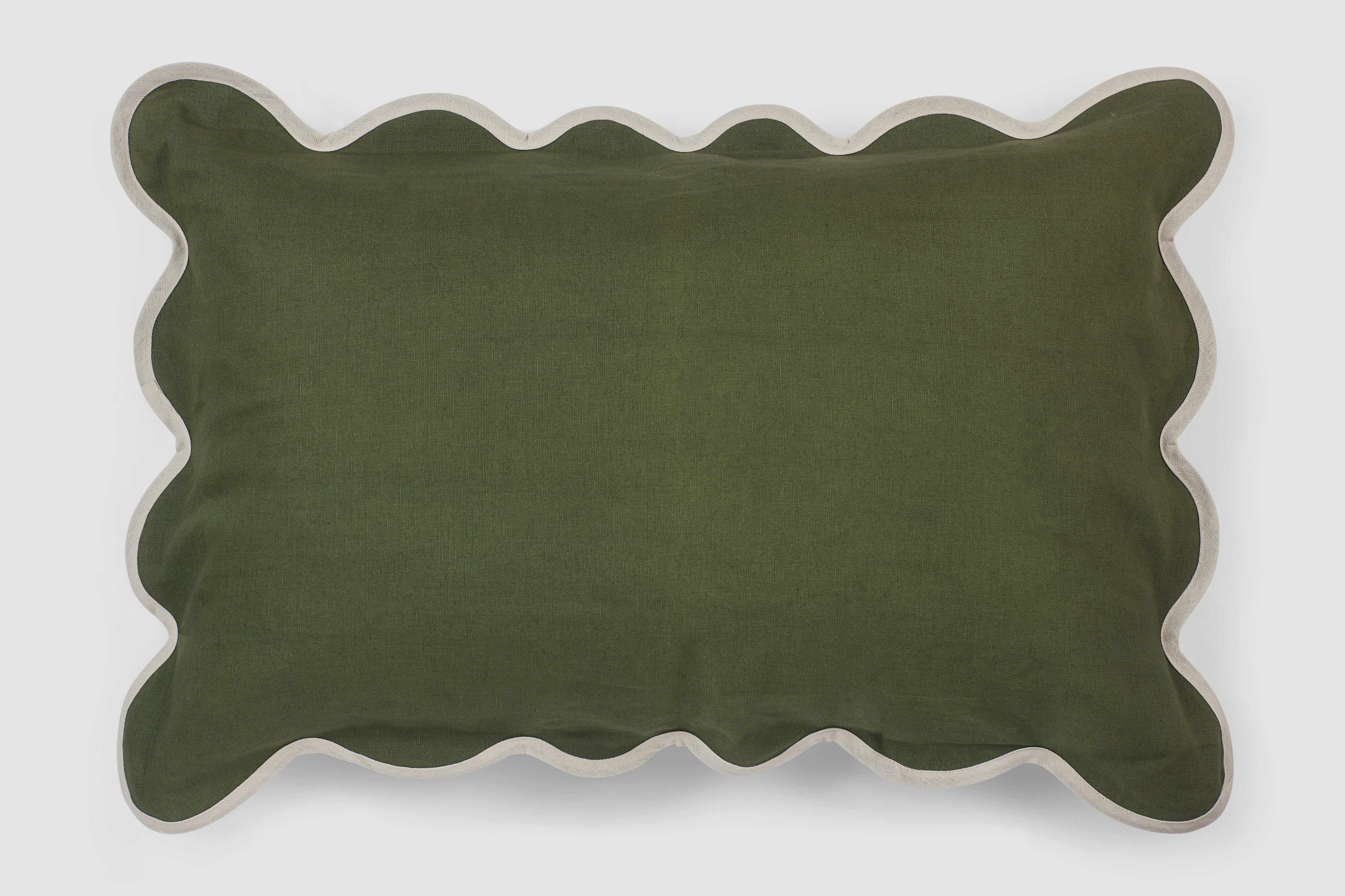 Poppy Cushion Cover - Forest Green