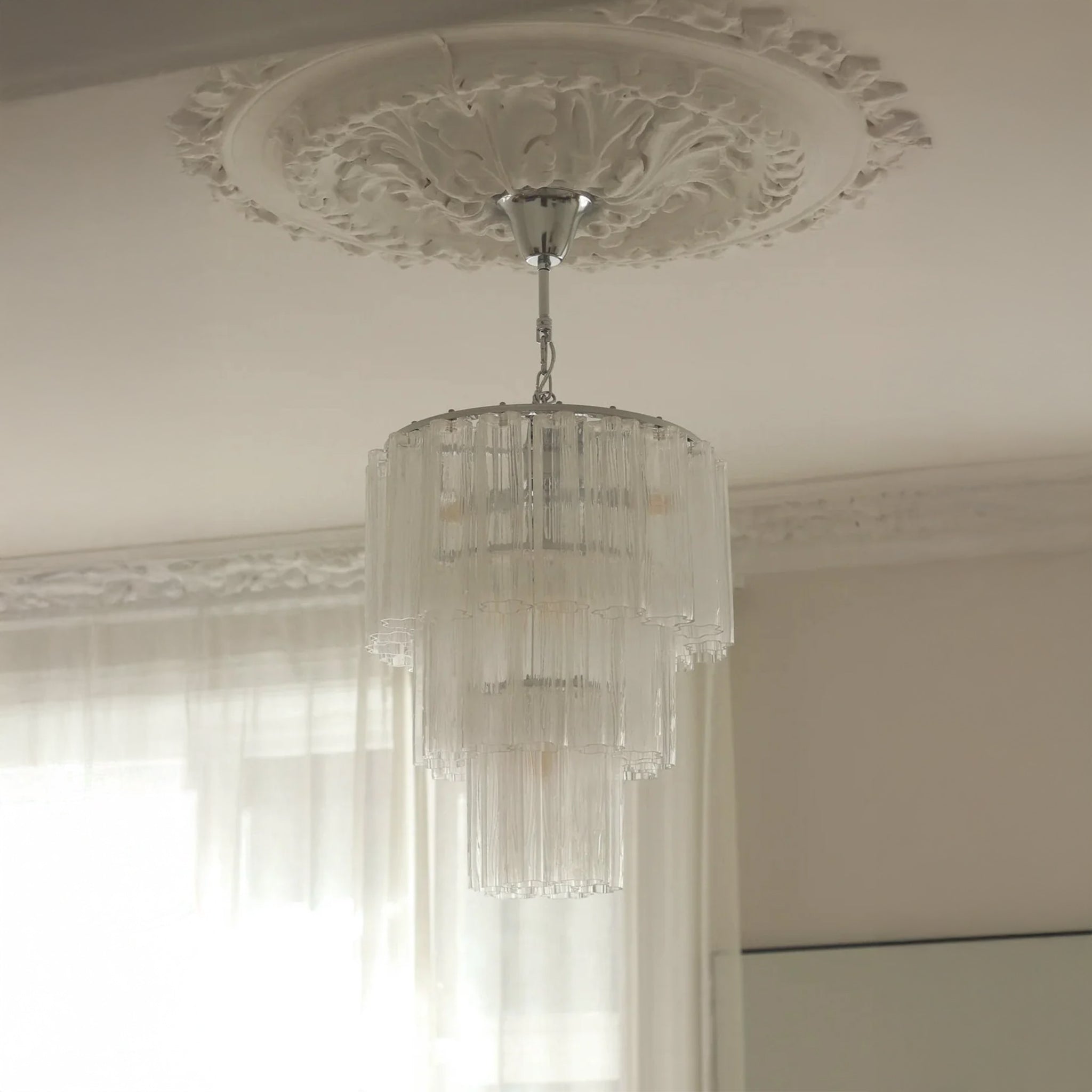 Fontaine Chandelier 3 Layer Chrome/Clear