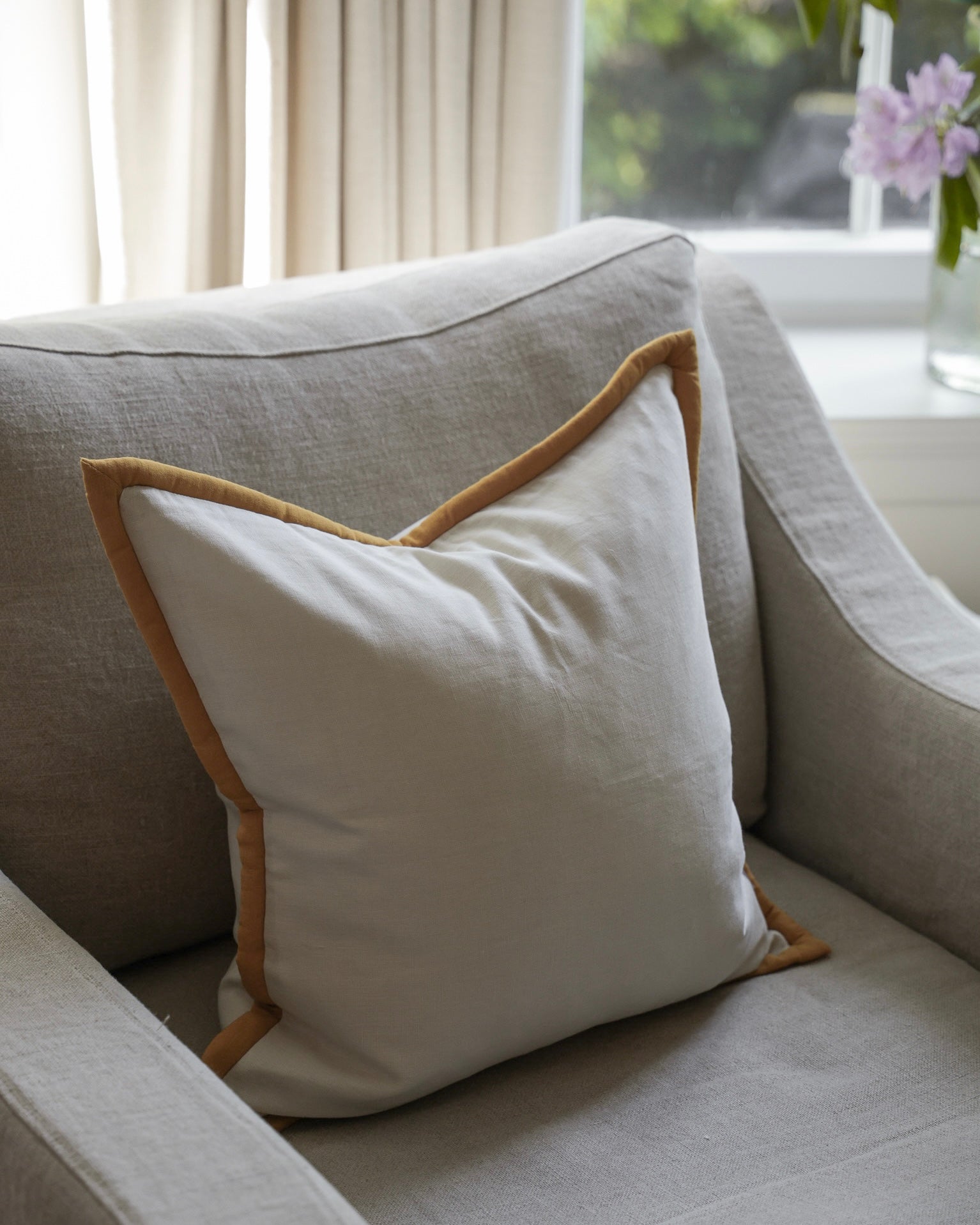 Lily Cushion Cover - Ochre
