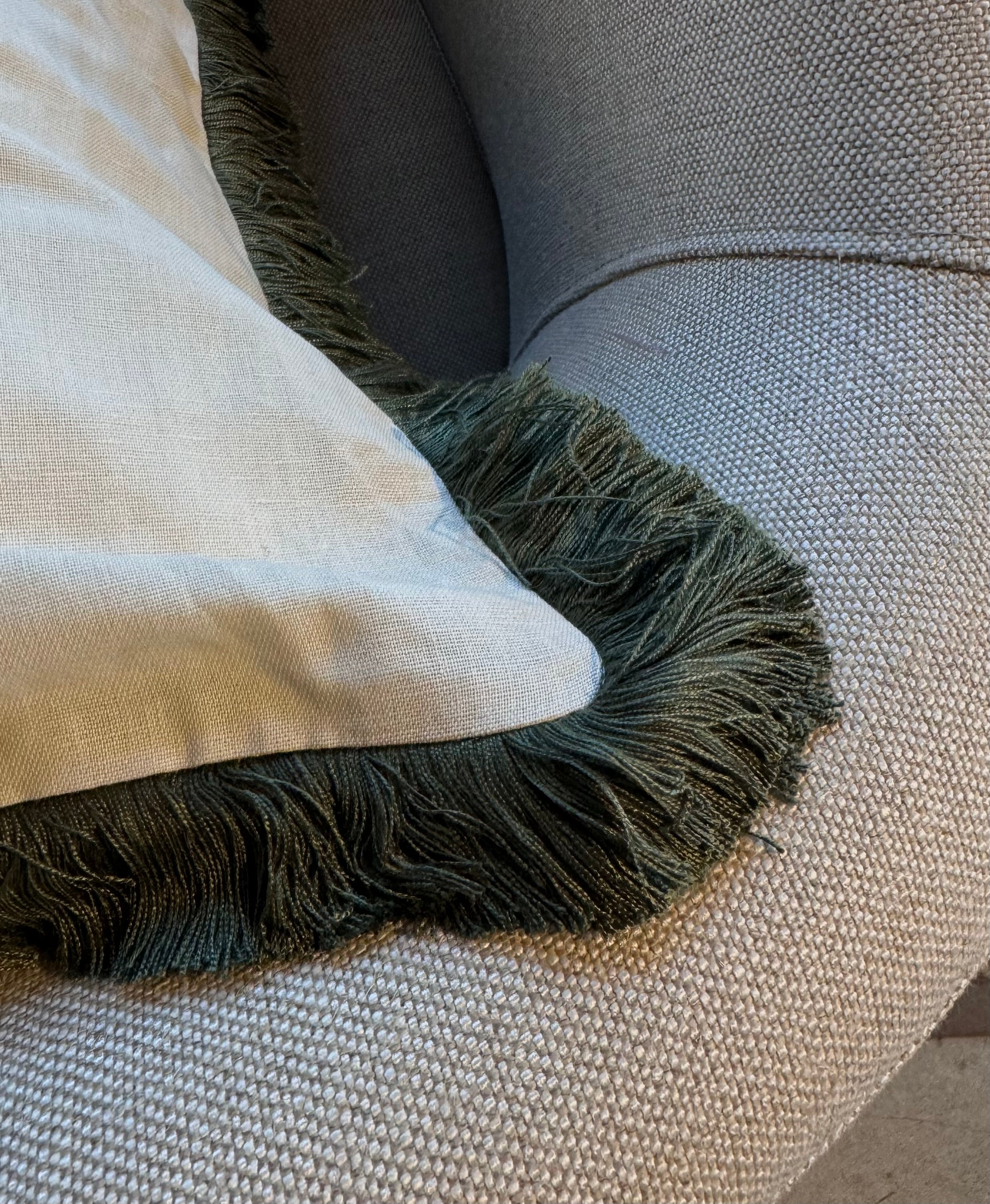 Fey Fringe Cushion Cover - Green