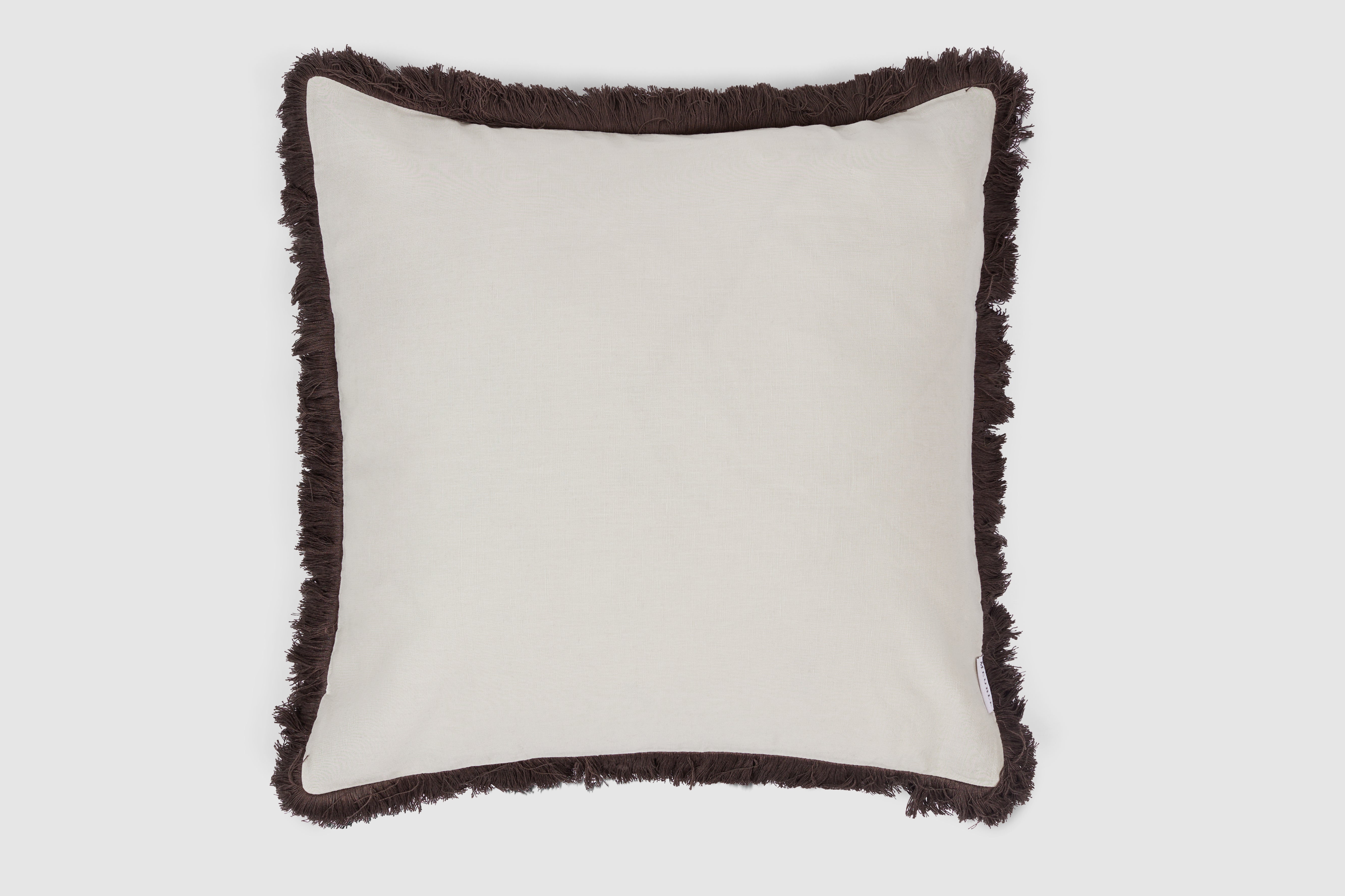 Fey Fringe Cushion Cover - Brown