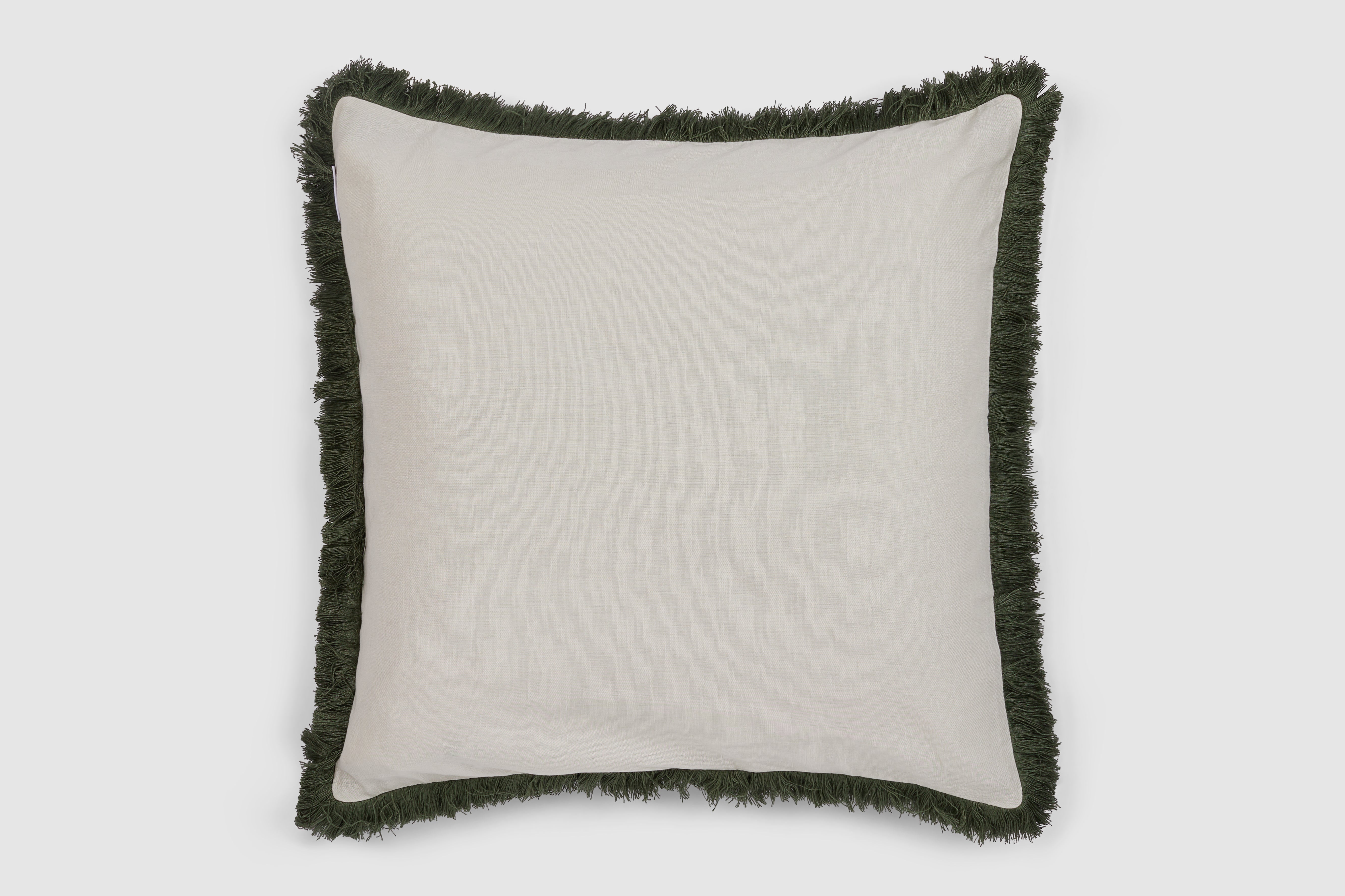 Fey Fringe Cushion Cover - Green